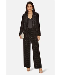 Yumi Women's Velvet Sparkle Oversize Blazer