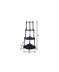 HomeRoots Wood Four Tier Corner Bookcase