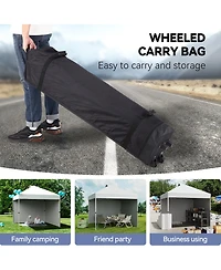 Homfan Pop-Up Canopy Tent, Fabric Gazebo with Double-Sided Walls
