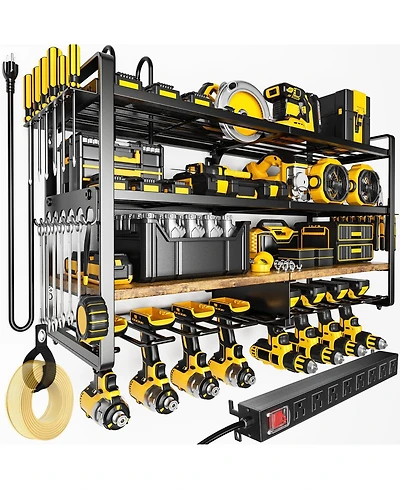 Xdovet Power Tool Organizer Wall Mount Charging Station Drills Holder