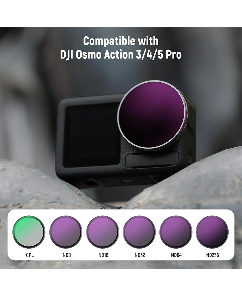 Neewer Fl-A98 Camera Lens Accessory with ND8, ND16, ND32 for select Dji Osmo Action models