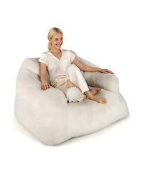 Slickblue Plush Bean Bag Chair with Ultra-Soft Velvet Cover for Lounging