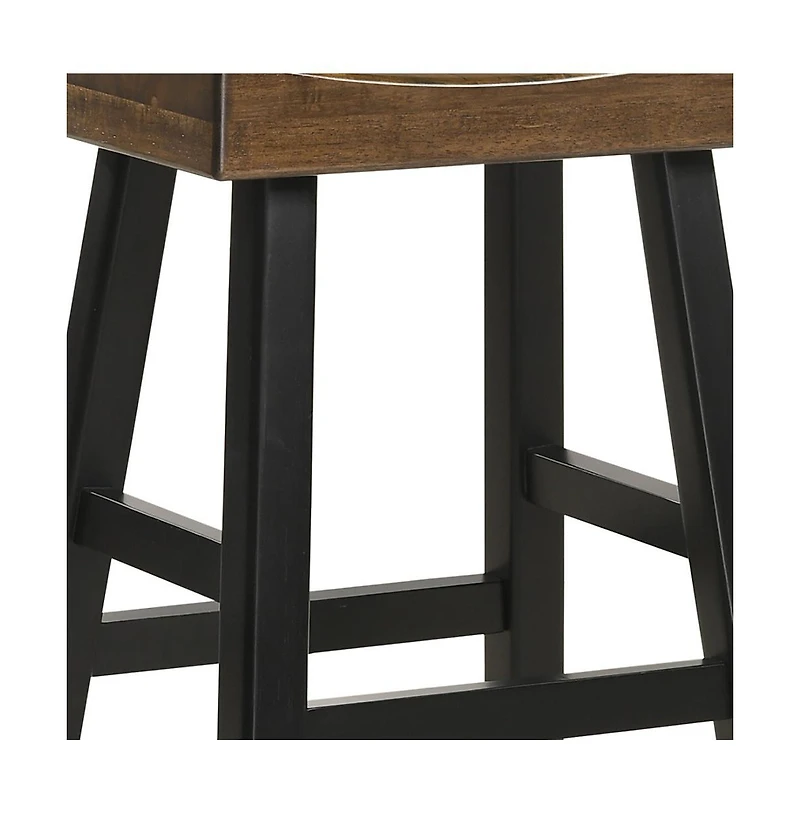 HomeRoots 25" Solid Wood Backless Counter Height Bar Chair