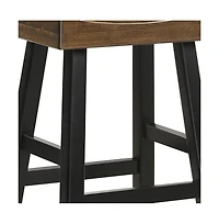 HomeRoots 25" Solid Wood Backless Counter Height Bar Chair