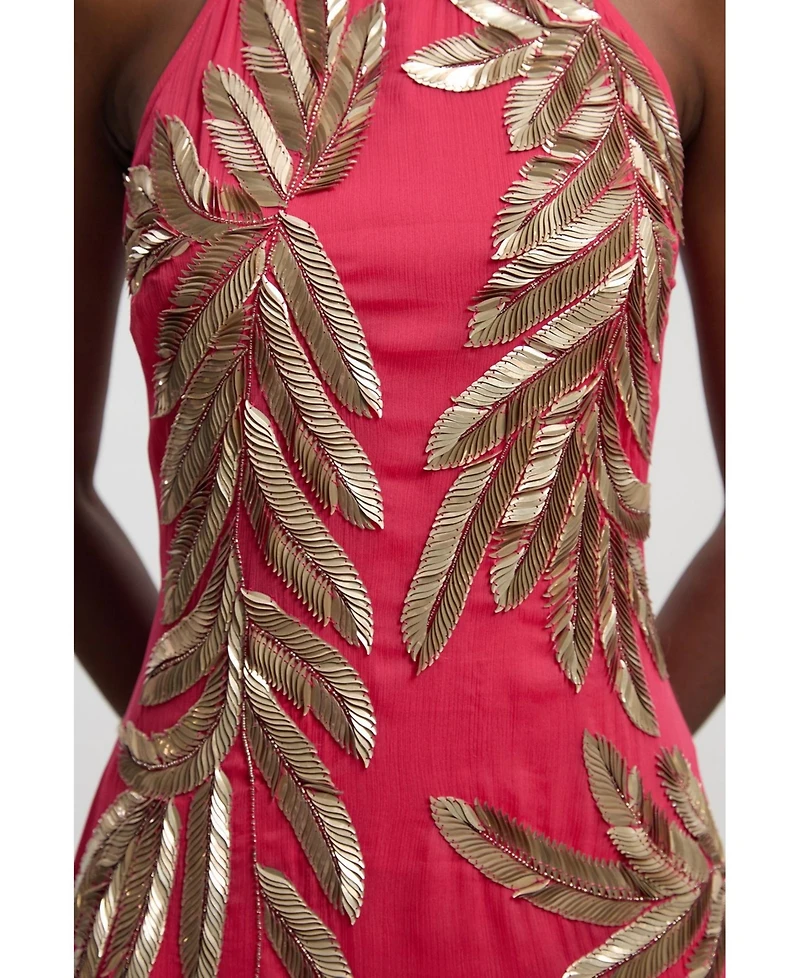 Karen Millen Women's Halter Neck Embellished Maxi Dress