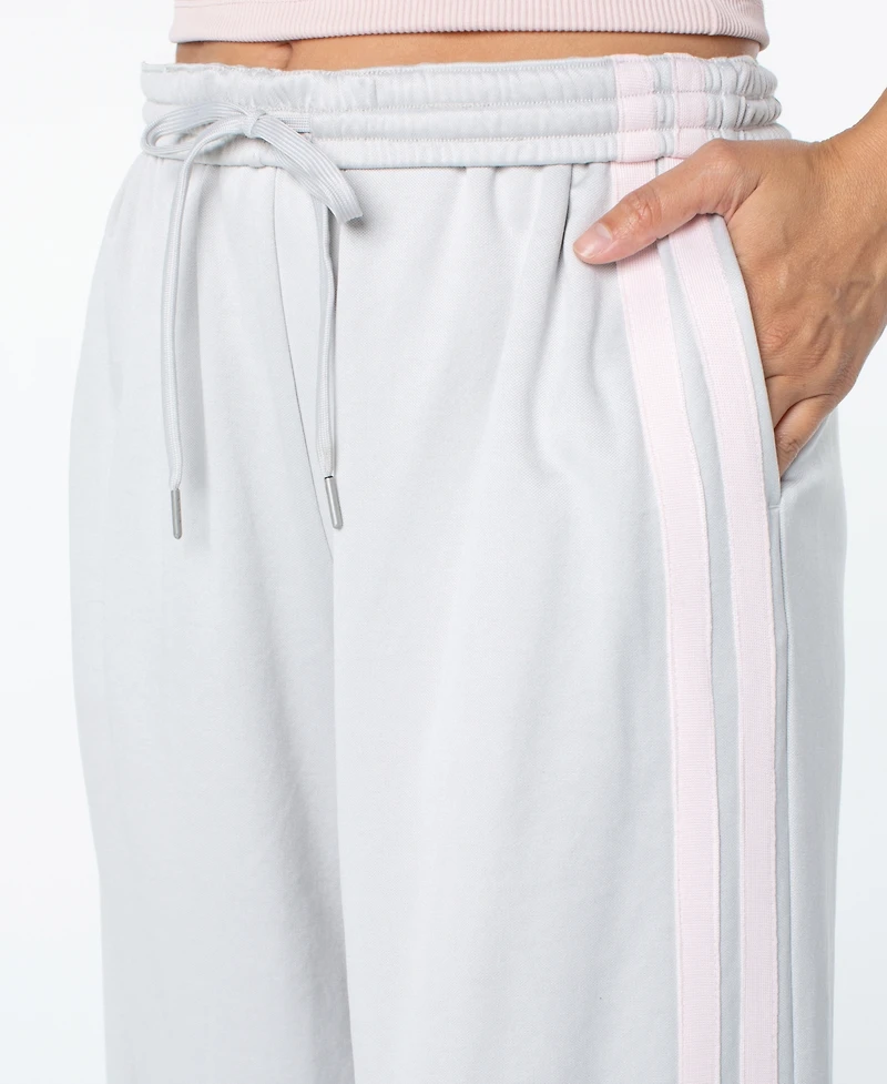Celebrity Pink Juniors' Wide-Leg Bow-Detail Track Pants