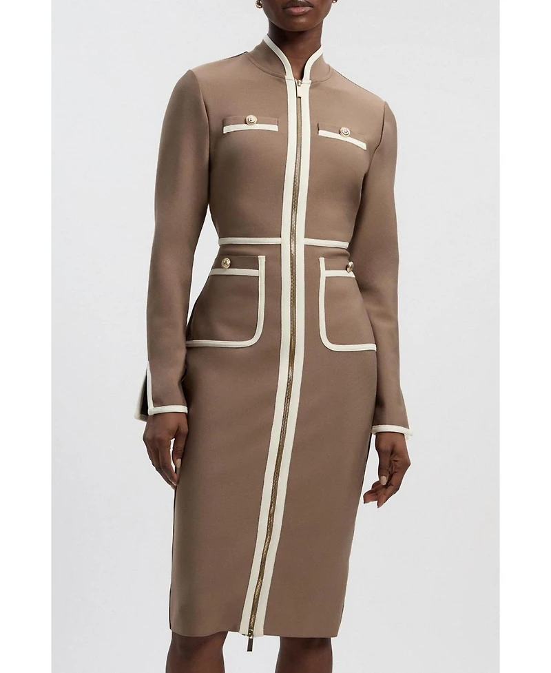 Karen Millen Women's Bandage Military Piping Midi Dress