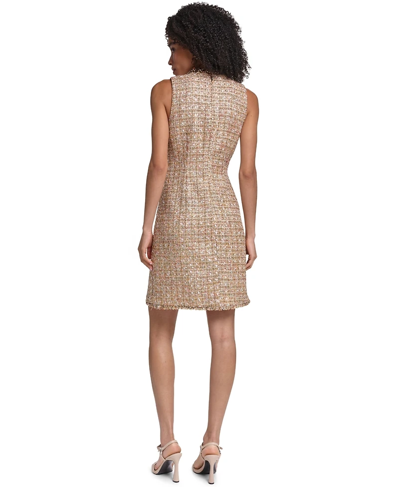 Karl Lagerfeld Paris Women's Metallic Tweed Sheath Dress