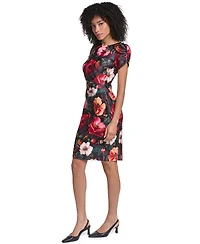 Women's Puff Sleeve Boat Neck Dress