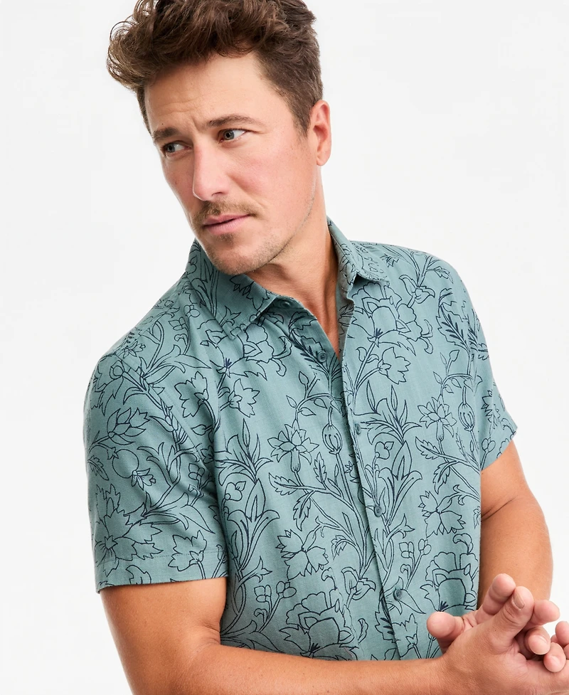 Sun + Stone Men's Short-Sleeve Tony Floral Shirt, Macy's Exclusive