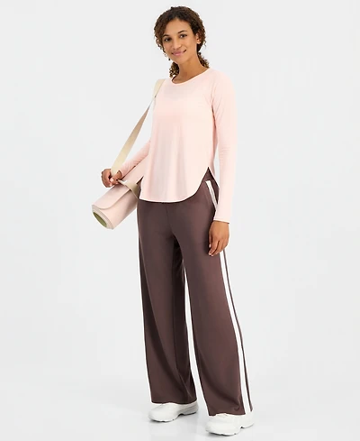Id Ideology Women's Wide-Leg Butter-Soft Striped Pants, Macy's Exclusive