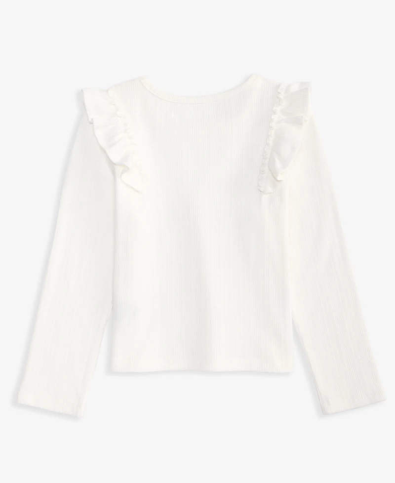 Epic Threads Toddler Girls' 12M-5T Long-Sleeve Ribbed Ruffled Top, Macy's Exclusive