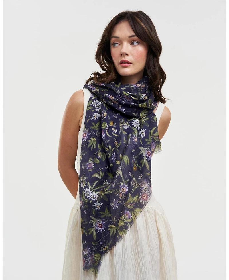 Fable England Women's Passion Flower Lightweight Long Scarf