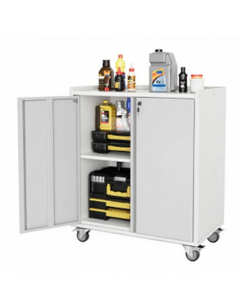 gaomon Metal Storage Shelf Cabinet, Durable Steel Construction, Space-Saving Folding Shelf Unit for Living Room, Kitchen, Garage