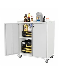 gaomon Metal Storage Shelf Cabinet, Durable Steel Construction, Space-Saving Folding Shelf Unit for Living Room, Kitchen, Garage