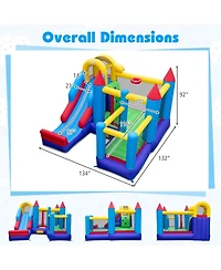 Slickblue Kids Inflatable Bounce House with Slide, Play Area and Included 680W Blower