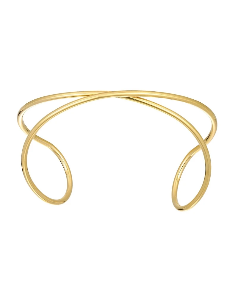 Adornia Tarnish Resistant Gold Criss Cross Cuff Bracelet