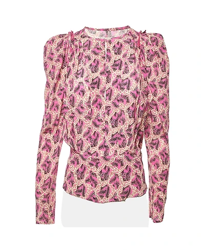 Pre-Owned Isabel Marant Women's Zarga Paisley Print Silk Pleated Top