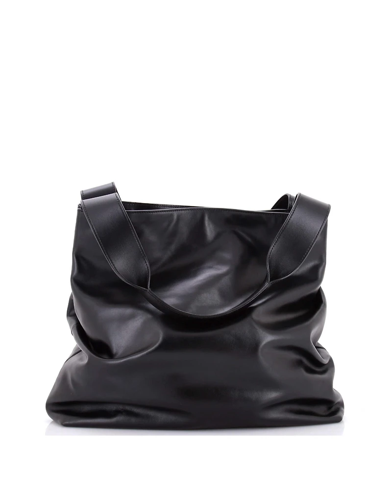 Pre-Owned Miu Miu Large Logo Embossed Tote Leather