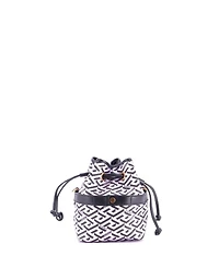 Pre-Owned Versace Mini La Greca Bucket Bag Printed Coated Canvas