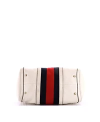 Pre-Owned Gucci Medium Vintage Web Boston Bag Leather
