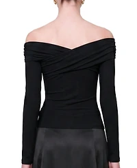 Pcfg Women's the Party Edit Rib Draped Long Sleeve Top