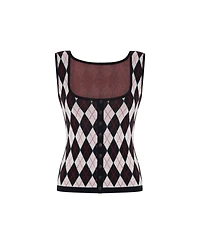 Pcfg Women's Daydreamers Argyle Sleeveless Knit Top