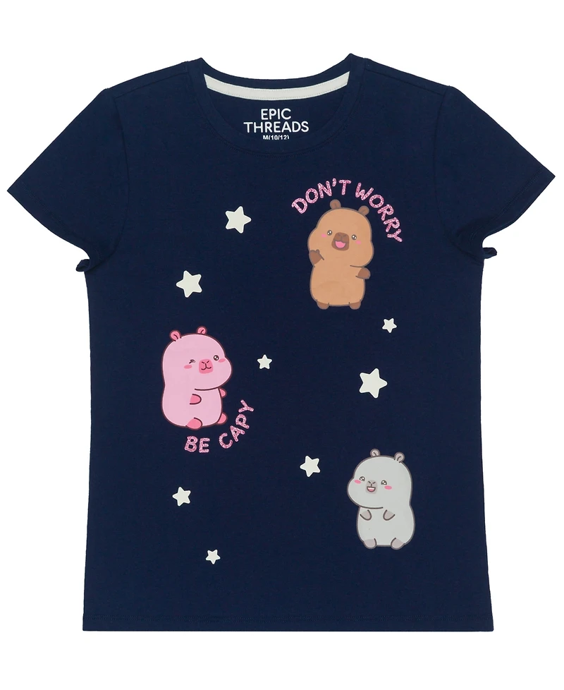 Epic Threads Girls' 4-16 Don't Worry Be Capy Graphic Short-Sleeve T-Shirt