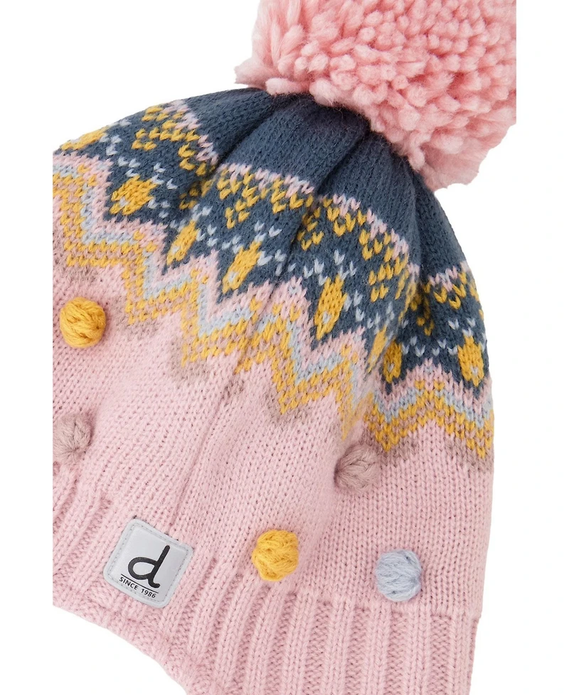 Deux par Deux Little and Big Girl (5-14) Winter Peruvian Knit Hat with Pompom
