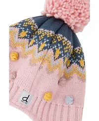 Deux par Deux Little and Big Girl (5-14) Winter Peruvian Knit Hat with Pompom