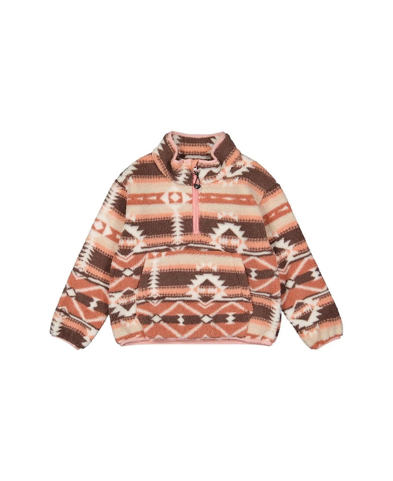 Deux par Deux Little Girls (6-12) Mid-Season Plush Pullover Jacket