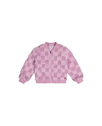 Deux par Deux Little and Big Girl (6 - 12) Faux Fur Jacquard Bomber Jacket