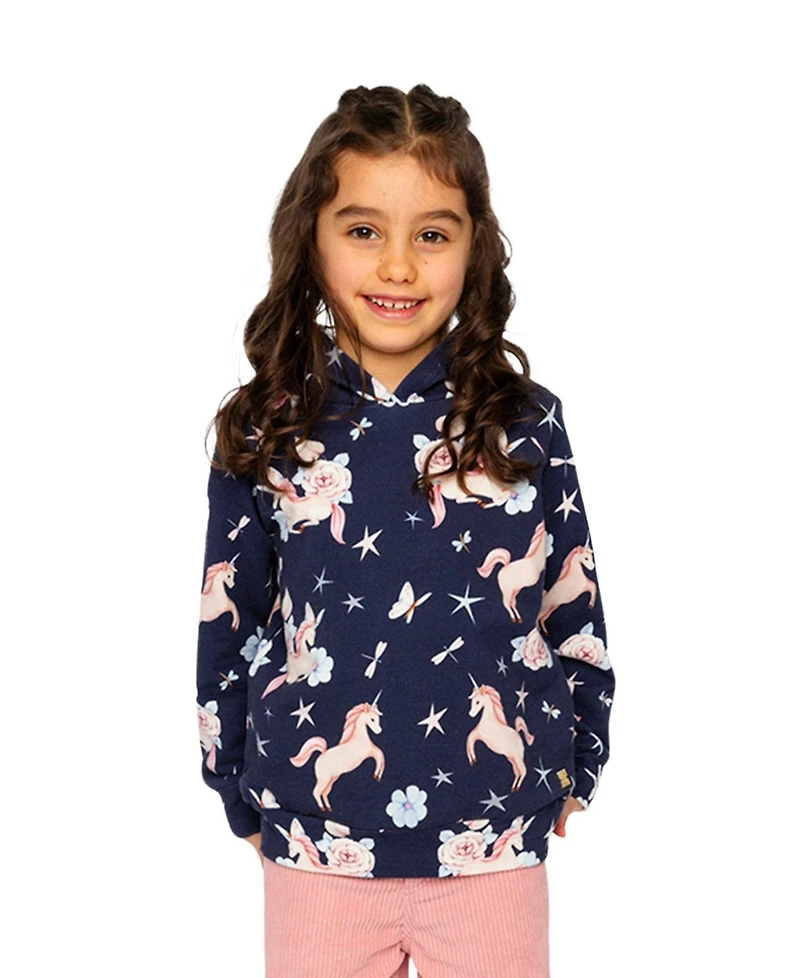Deux par Little and Big Girl 6-12 Printed Hoodie Unicorn Print