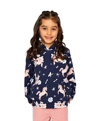 Deux par Little and Big Girl 6-12 Printed Hoodie Unicorn Print