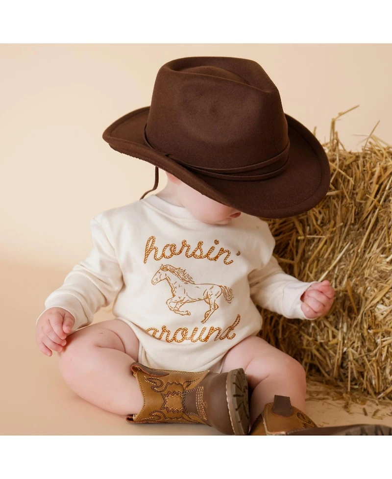 Sweet Wink Baby Boys (0M-18M) Horsin Around Western Long Sleeve Romper