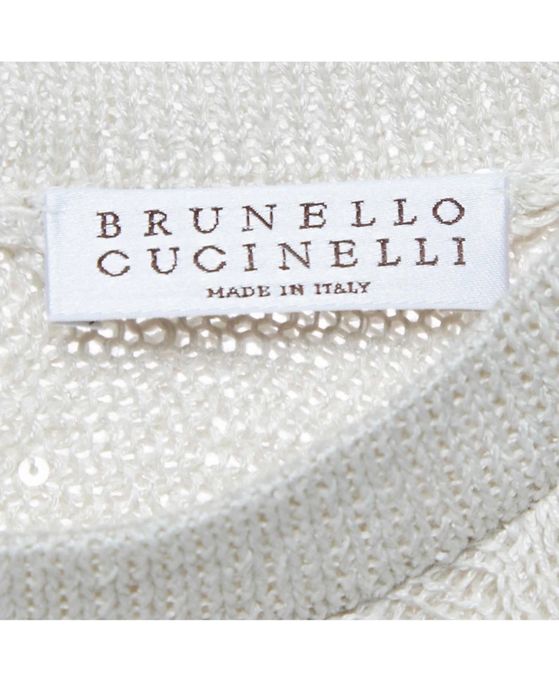 Pre-Owned Brunello Cucinelli Women's Sequin-Embellished Tiered Knit Top