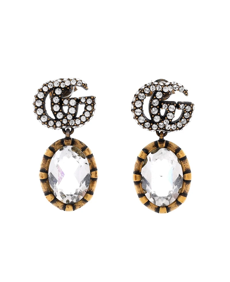 Pre-Owned Gucci Double G Round Drop Earrings