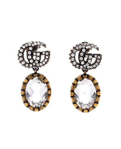 Pre-Owned Gucci Double G Round Drop Earrings