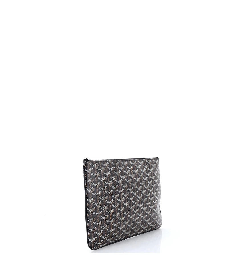Pre-Owned Goyard Mm Senat Zip Pouch Coated Canvas