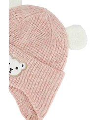 Deux par Deux Baby Girl 3-24 Months Winter Knit Hat with Ear Flaps and Ears