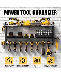 Xdovet Power Tool Organizer Wall Mount Metal Rack Drill Holder 3 Tier Workshop Storage