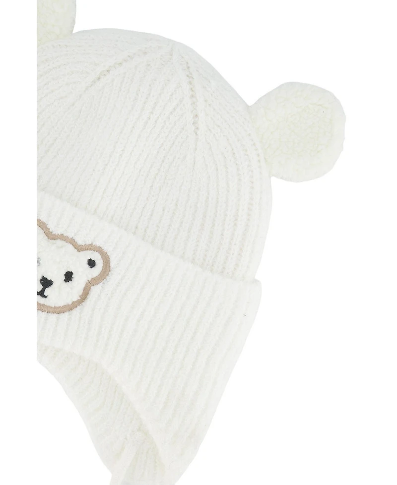 Deux par Deux Baby Unisex 3M-24M Winter Knit Hat with Ear Flaps and Ears