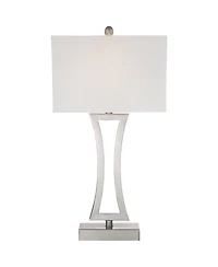 360 Lighting Roxie Modern Table Lamps Set of 2 with Clear Acrylic Risers 31" Tall Brushed Nickel Rectangular Shade for Bedroom Living Room