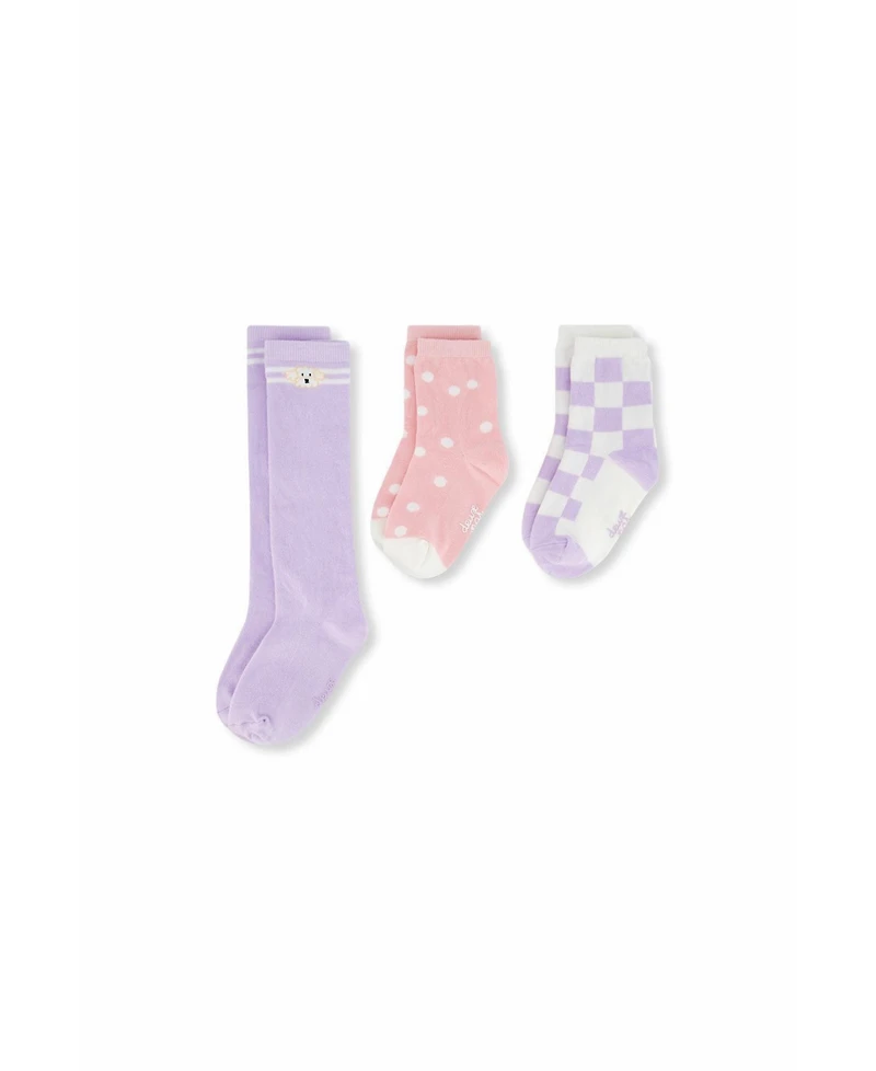 Deux par Deux Toddler Girl ( size 3 , 4 ) Socks (3 Pairs