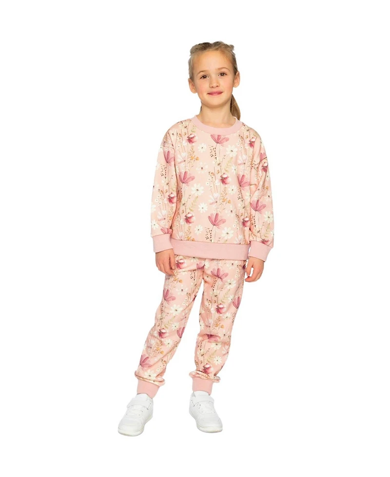 Deux par Deux Toddler Girl Sweatshirt Printed Flowers