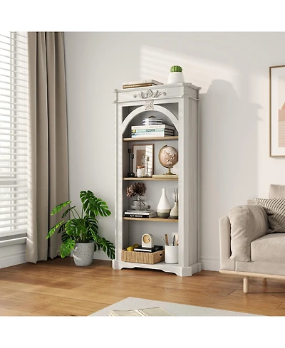 Flynama 65-Inch 4-Tier Tall Bookcase for Living Room Office