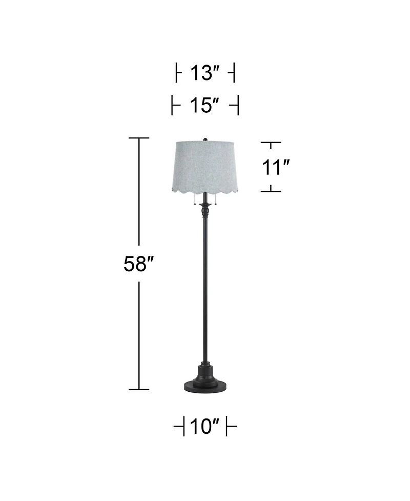 360 Lighting Dyna Floor Lamp with Gunsmoke Scallop Shade