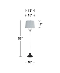 360 Lighting Dyna Floor Lamp with Gunsmoke Scallop Shade