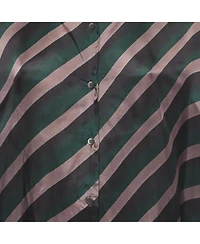 Pre-Owned Dries Van Noten Women's Oversized Diagonal Stripe Satin Shirt