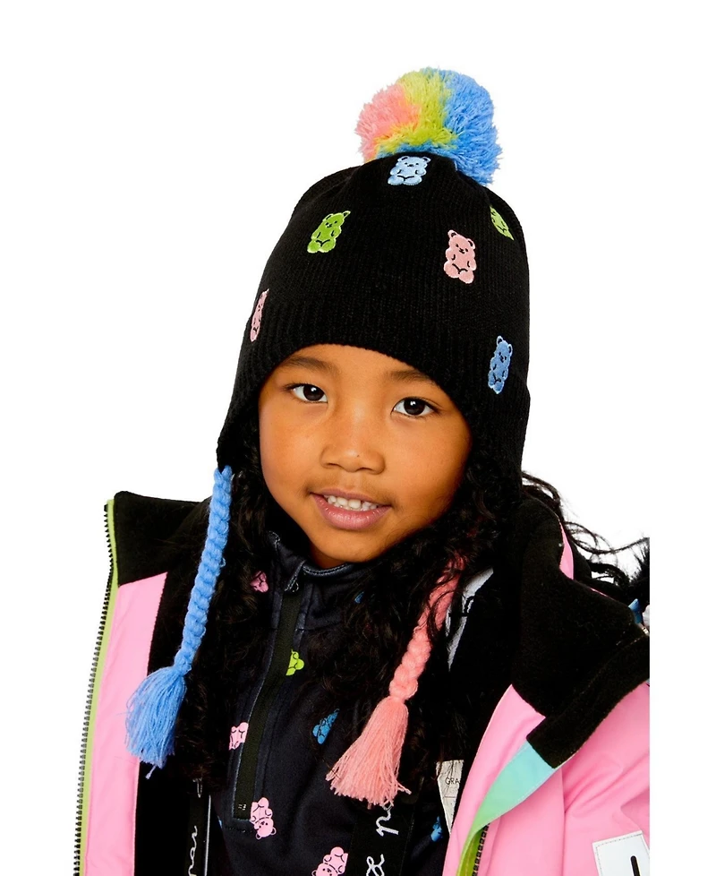 Deux par Deux Toddler Girl 2-4Y Winter Peruvian Knit Hat with Pompom